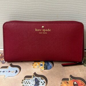 Kate spade long red wallet.